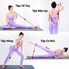 [TẬP TAY, VAI, BỤNG] COMBO Dây Kéo 6 ống + Dây Kháng Lực số 8 Tập Gym Yoga