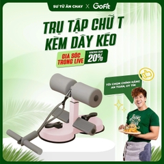 Trụ tập chữ T kèm dây kháng lực tập cơ bụng, tập eo, Gym đồ dùng thể thao tại nhà đa năng