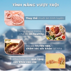 Muối hồng Vipep xuất xứ Himalaya chuyên dùng sơ chế món ăn, nguyên hạt và xay nhuyễn