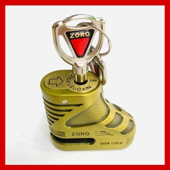 Ổ khóa đĩa xe máy ZORO vàng đồng-lưỡi gà tự động