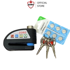 Ổ khóa đĩa xe máy báo động chống trộm ZORO phiên bản đen nhám cao cấp