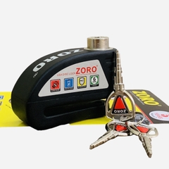 Ổ khóa đĩa xe máy báo động chống trộm ZORO phiên bản đen nhám cao cấp