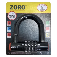 Ổ khóa mật mã 4 số ZORO dạng chữ U màu đen thay đổi mật mã theo ý muốn