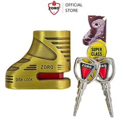 Ổ khóa đĩa xe máy ZORO vàng đồng-lưỡi gà tự động