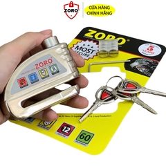 Ổ khóa đĩa xe máy báo động chống trộm ZORO màu trắng chìa tròn công nghệ Mỹ
