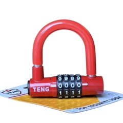 ổ khóa số chữ U TENG, màu đỏ