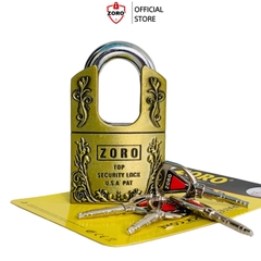 Ổ khóa chống cắt ZORO bông lúa chìa tròn cao cấp - khóa ngoài trời chống gỉ