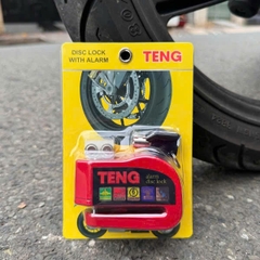 Ổ khóa đĩa xe máy báo động chống trộm chính hãng TENG màu đỏ