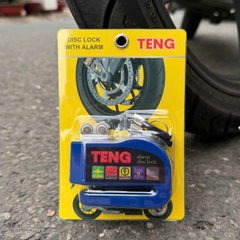 ổ khóa đĩa xe máy báo động chống trộm chính hãng TENG màu xanh