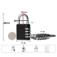 Ổ khóa số mật mã ZORO màu trắng 4 phân - thích hợp khóa tủ, bát cửa phòng trọ nhỏ