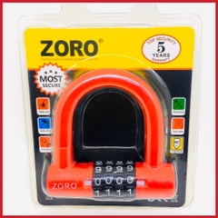 Ổ khóa mật mã 4 số ZORO dạng chữ U màu đỏ thay đổi mật mã theo ý muốn
