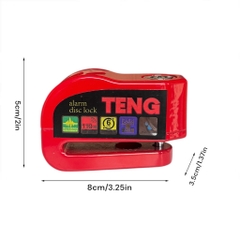 Ổ khóa đĩa xe máy báo động chống trộm chính hãng TENG màu đỏ