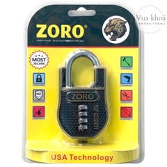 Ổ khóa mật mã chống cắt ZORO cao cấp - thép hardened chống gỉ chống nước bảo mật cao chống trộm