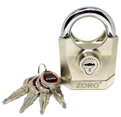 Ổ khóa báo động chống trộm ZORO,7 phân,chìa xe hơi,màu trắng