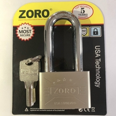 Ổ khóa ZORO 6 phân càng dài,chìa muỗng - khóa bấm không cần chìa