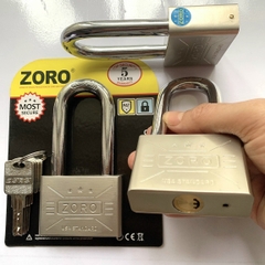 Ổ khóa ZORO 6 phân càng dài,chìa muỗng - khóa bấm không cần chìa