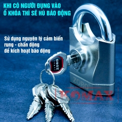 Ổ khóa báo động chống trộm ZORO,7 phân,chìa xe hơi,màu trắng