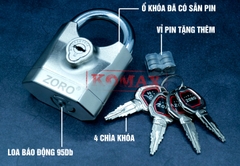 Ổ khóa báo động chống trộm ZORO,7 phân,chìa xe hơi,màu trắng