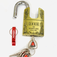 Ổ khóa chống cắt ZORO bông lúa chìa tròn cao cấp - khóa ngoài trời chống gỉ