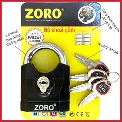 ổ khóa báo động ZORO,7 phân,chìa xe hơi, màu đen,mẫu mới 2025