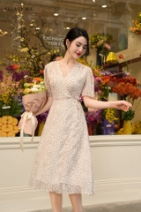 Đầm hoa nhí vạt chéo