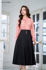 Sơ mi bèo hoạ tiết đỏ