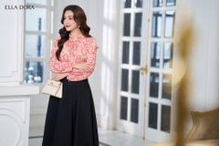 Sơ mi bèo hoạ tiết đỏ