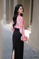 Sơ mi tơ hồng nơ