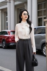 Sơ mi bèo nẹp nơ cổ