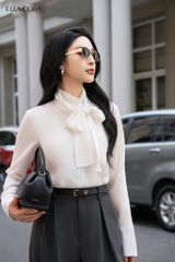 Sơ mi bèo nẹp nơ cổ