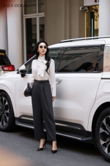 Sơ mi bèo nẹp nơ cổ