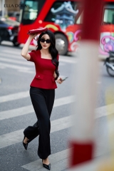 Áo cổ vuông 2 nắp túi