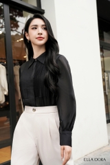 Sơ mi đen li ngực