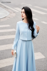 Set  cổ tròn xanh lơ