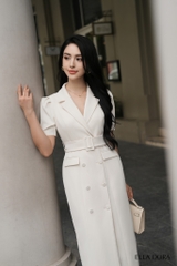 Đầm cổ ve đai bọc