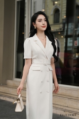 Đầm cổ ve đai bọc