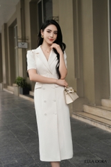 Đầm cổ ve đai bọc