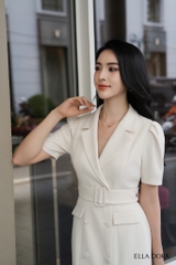 Đầm cổ ve đai bọc