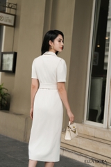 Đầm cổ ve đai bọc