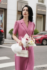 Đầm cổ ve đai bọc