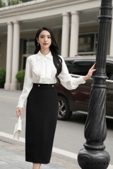 Sơ mi phối bèo ngực và tay