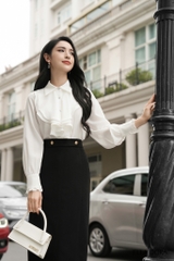 Sơ mi phối bèo ngực và tay