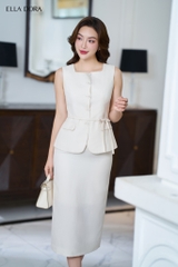 Set áo kiểu cổ vuông tay sát nách
