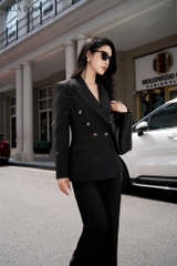 Blazer đen cúc đồng