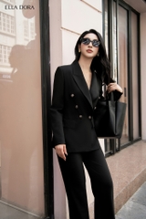 Blazer đen cúc đồng