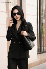 Blazer đen cúc đồng