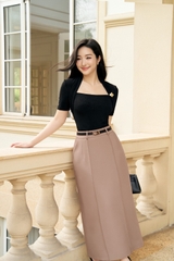 CV183LA - Chân váy chiết li nổi