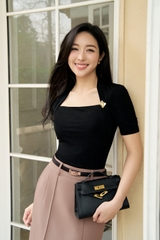 CV183LA - Chân váy chiết li nổi