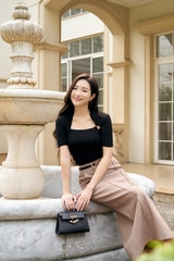 CV183LA - Chân váy chiết li nổi