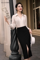 Chân váy chì dài xẻ trước